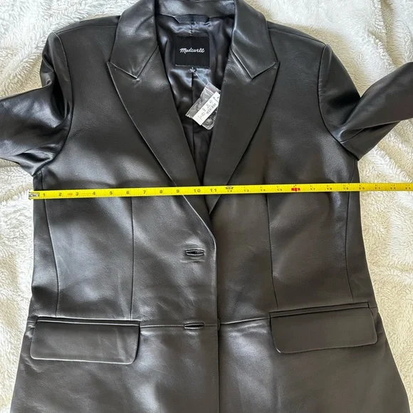 NWT Madewell The Bedford Oversized Blazer in Leather - True Black - Picture 8 of 8